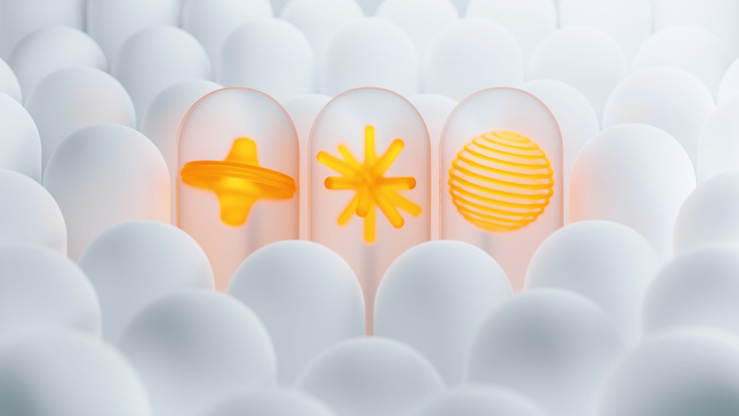 a group of white | Eddy Andrews Marketing a group of white eggs with yellow designs on them